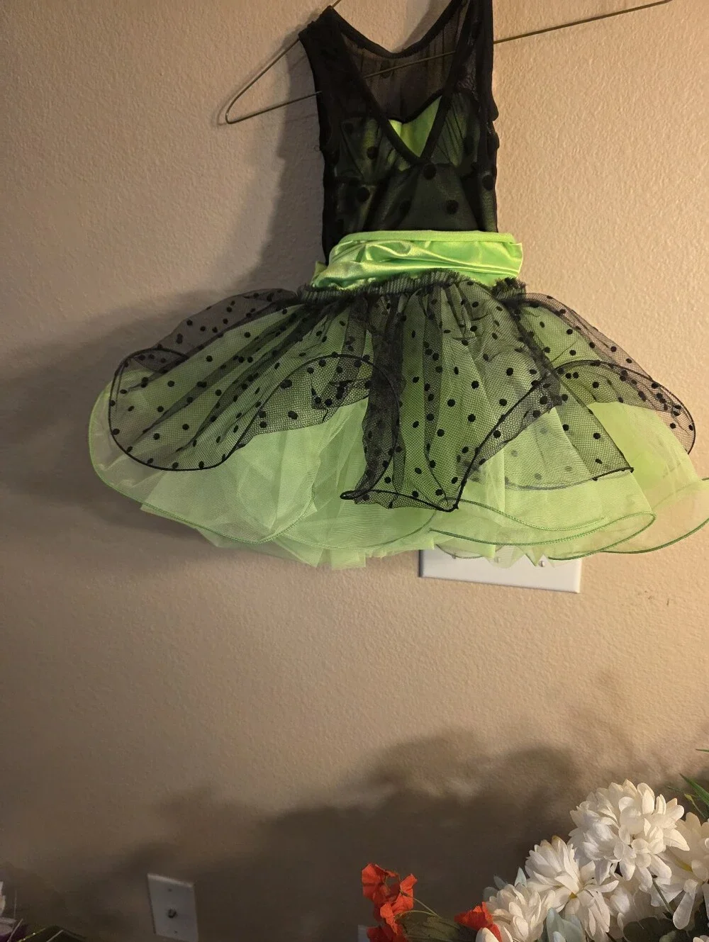 Weissman Neon Green and Black Polka Dot Tutu Dress